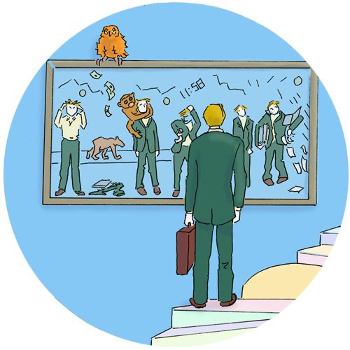 Become aware of current situation work. Look in the mirror at the current situation in work, accountability, roles and own interests.