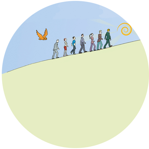Leadership and teams As a team up the mountain to results.
