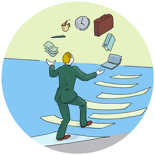 New skills. Developing is teaching new skills, but also gaining insight into processes and how to get control. Juggle with the resources.